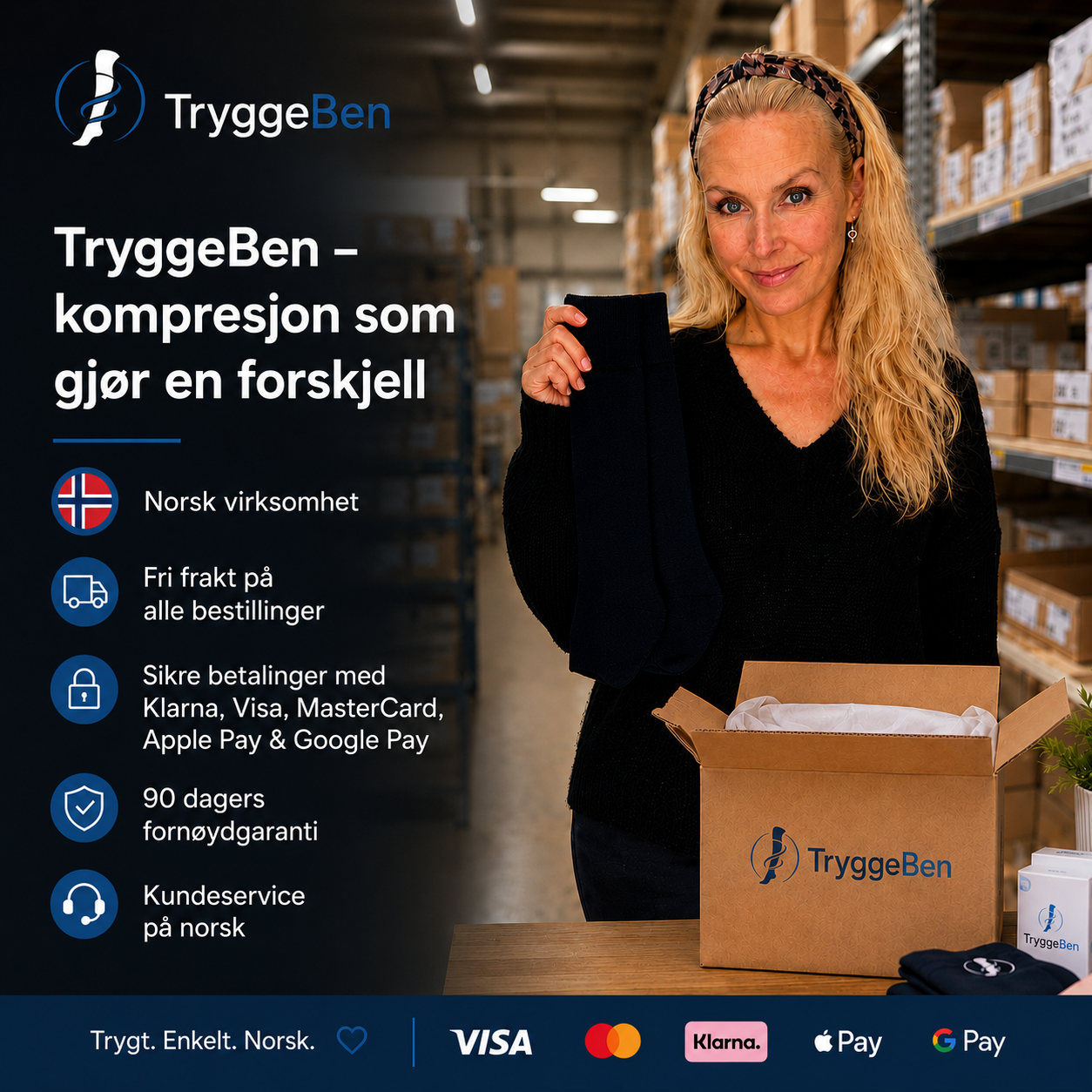 TryggeBen Kompresjonsstrømper