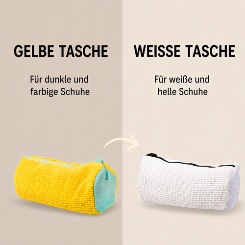 Saubere Schuhe nach nur einem Waschgang in der Waschmaschine.