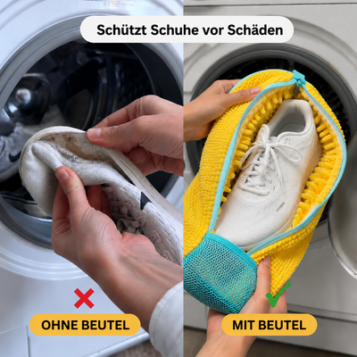 Saubere Schuhe nach nur einem Waschgang in der Waschmaschine.